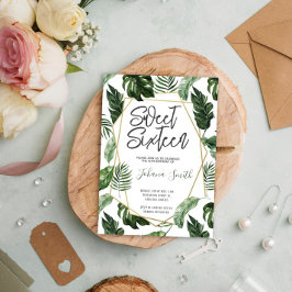 Invitación Verdor tropical dulce dieciséis cumpleaños
