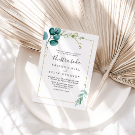 Invitación Verdor tropical floral de oro Nuestra Boda Boda