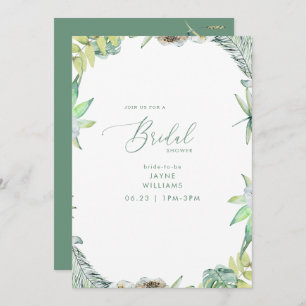 Invitación Verdor tropical Playa Verde Ducha de Novias