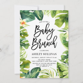 Invitación Verdor tropical y Plumeria Baby Shower Brunch
