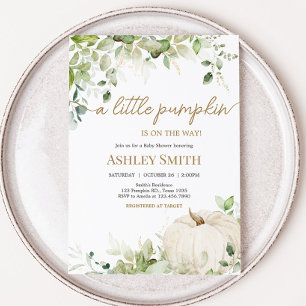 Invitación Verdor Un pequeño Baby Shower de calabaza
