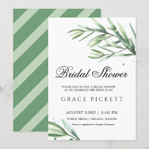 Invitación Verdor Watercolor Leafy Bridal Shower