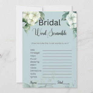 Invitación Verdor y flores juego de palabras escramble de la 