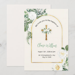 Invitación Verdor Y La Cristiandad Del Bautismo De Oro