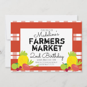 Invitación Verduras de Mercado de Agricultores de Verano Cump