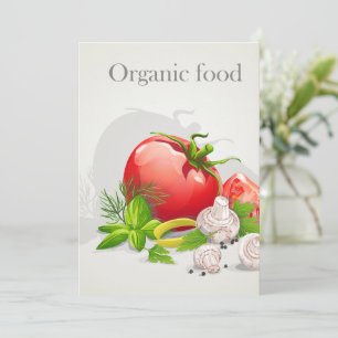 Invitación Verduras Frescas de Granja Orgánica Tomate y Hierb