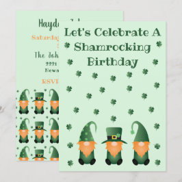 Invitación Vergonzosos gnomos de celebración de cumpleaños