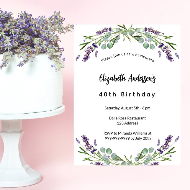 Invitación Vergüenza de cumpleaños florals eucalipto vegetaci (Subido por el creador)