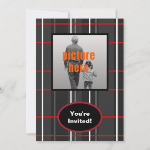 Invitación Verificar Cuadro Blanco Rojo Negro Cumpleaños Fies