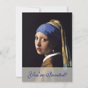 Invitación Vermeer Chica Pearl Earring Masterpiece Pintura