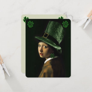 Invitación Vermeer Pendiente de Perla Trébol Día de San Patri