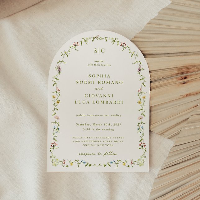 Invitación VERONA Boda fotográfico de arcos de flores silvest (Subido por el creador)