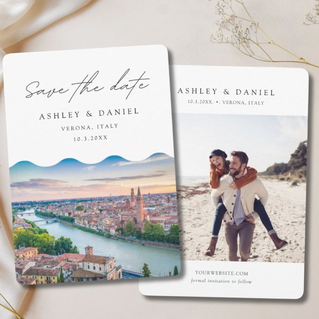 Invitación Verona Italia Boda Save the Date (Verona Italy Wedding Save the Date Invitation
)