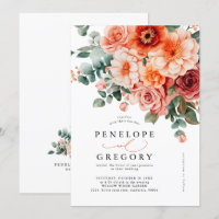 Verona Sunset Bright Naranja Boda floral moderno