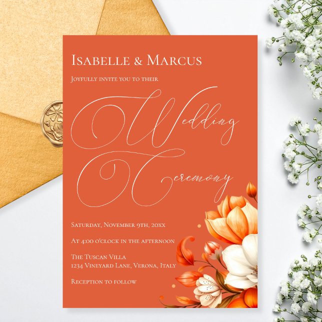 Invitación Verona Sunset Floral Boda (Verona Sunset Floral Wedding Invitation)