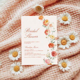 Invitación Verona Sunset Naranja Bridal Shower Summer Florine