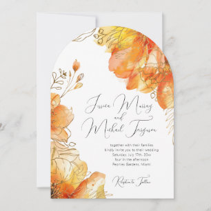 Invitación Verona Sunset Watercolor Floral Script Boda
