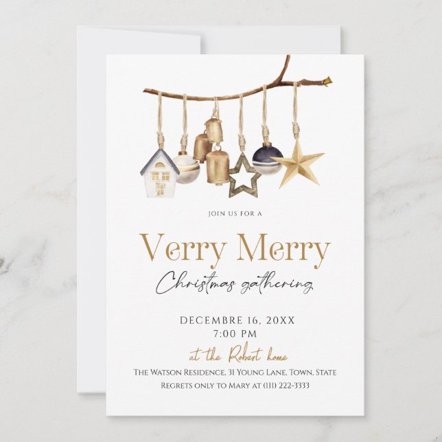 Invitación Verry Merry Christmas Holiday Party (Anverso)