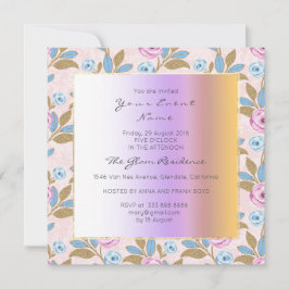 Invitación Versalle barroca Marie Antoinette Floral Pastel