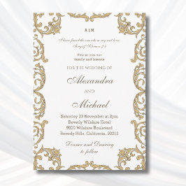 Invitación Versículo de la Biblia Barroca Ornamentada Boda Cr