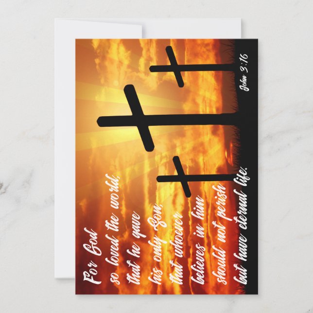 INVITACIÓN VERSÍCULO DE LA BIBLIA DE MODA JUAN 3:16 REGALO CR (Anverso)