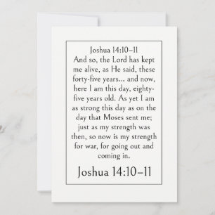 Invitación Versículo de la Biblia para la jubilación, Josué 1