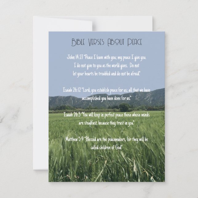 Invitación Versículos Bíblicos Sobre La Paz (Anverso)