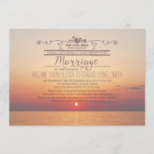 Invitación Versión 2 Sunset Beach Destination Wedding