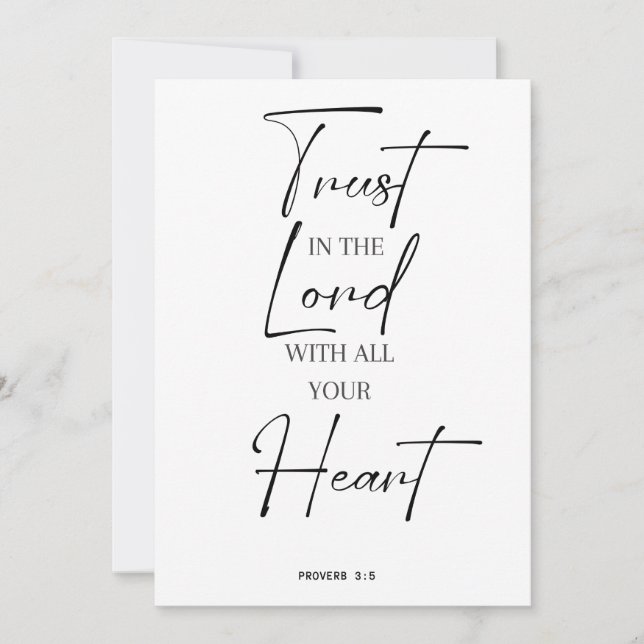 Invitación Verso bíblico Proverbios 3 confianza en el señor (Anverso)