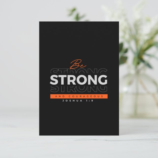 Invitación Verso de la Biblia Joshua 1:9 (Anverso de pie)