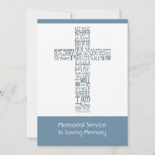 Invitación Versos bíblicos del servicio conmemorativo John 14