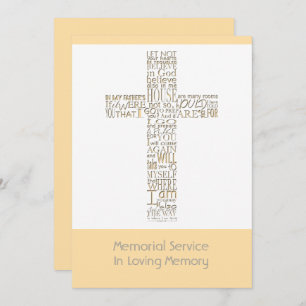 Invitación Versos bíblicos del servicio conmemorativo John 14