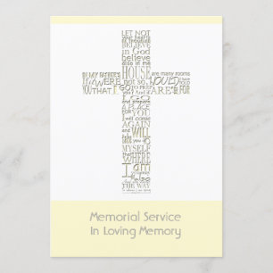 Invitación Versos bíblicos del servicio conmemorativo John 14