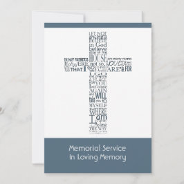 Invitación Versos bíblicos del servicio conmemorativo John 14