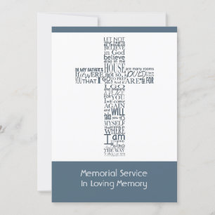 Invitación Versos bíblicos del servicio conmemorativo John 14