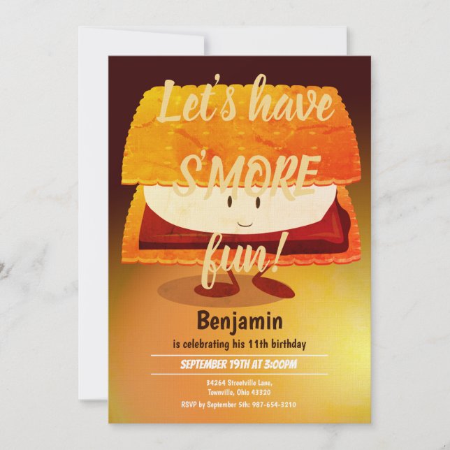 Invitación vertical de la fiesta de cumpleaños de  (Anverso)