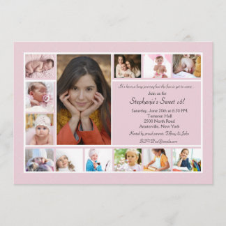 Invitación vertical de la foto del collage de