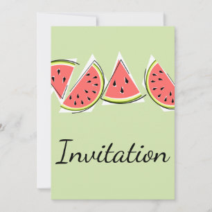 Invitación vertical de la línea de sandía Verde