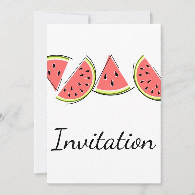 Invitación vertical de línea de sandía (Anverso)