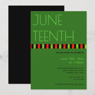 Invitación Vertical verde verde de la libertad roja del 10 de
