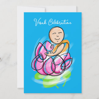 Invitación Vesak Lotus Monk Zen