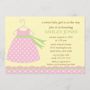 Invitación Vestido adorable Baby Shower del bebé