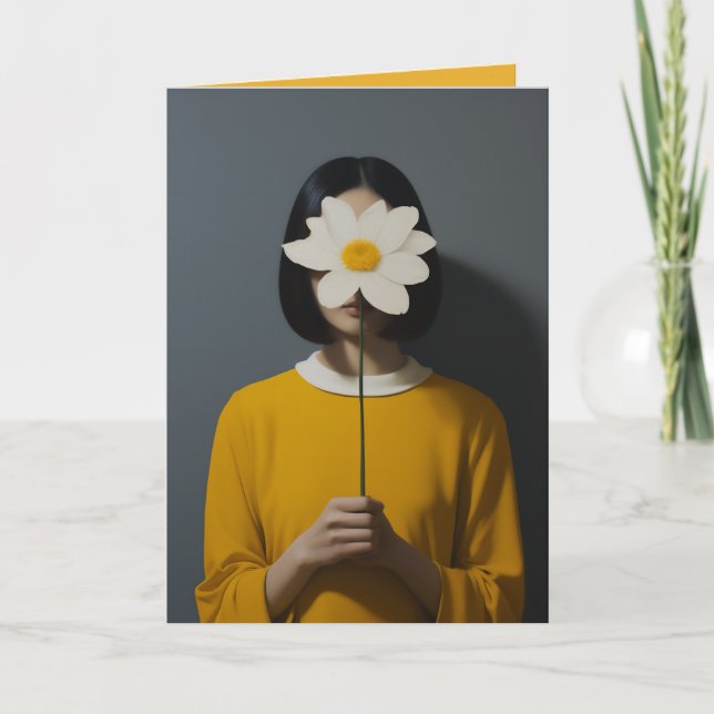 Invitación Vestido amarillo blanco Flor (Anverso)
