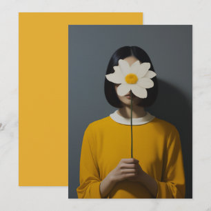 Invitación Vestido amarillo blanco Flor