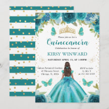 Vestido Aqua y Turquesa Princesa de Quinceañera de