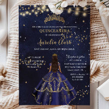 Vestido azul marino Chic Starry Night Quinceañera 