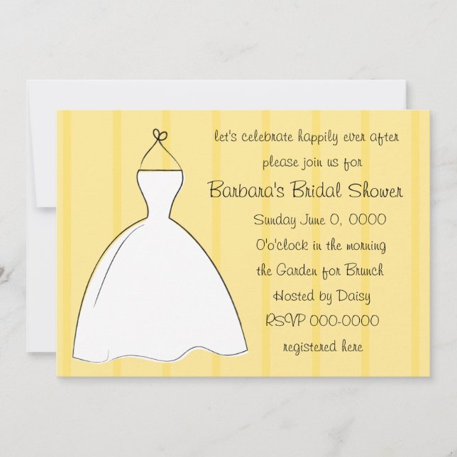 Invitación Vestido blanco bonito (Anverso)