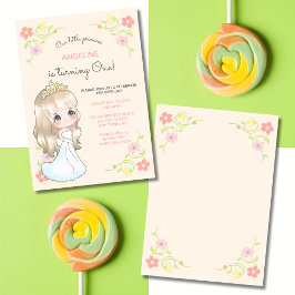 Invitación Vestido blanco Princesa Floral Cumpleaños