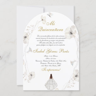 Invitación Vestido blanco Silhouette Quinceanera español
