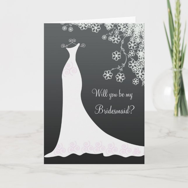 Invitación Vestido Boda blanco bajo pedido de dama de honor n (Anverso)